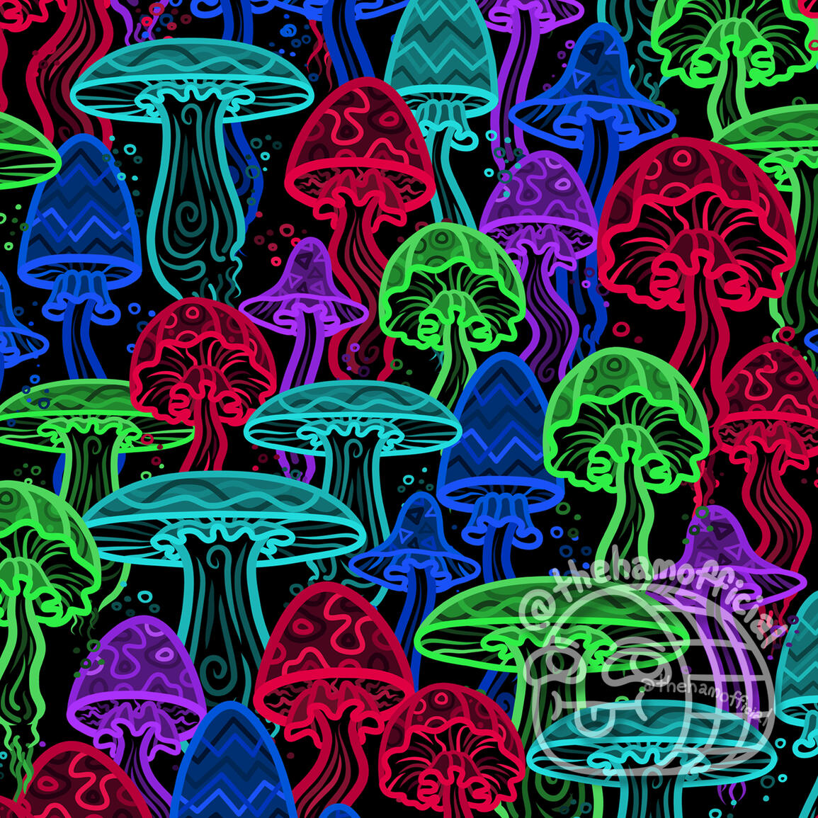 Neon Mushrooms